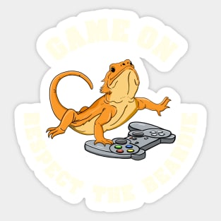 Bearded Dragon Headphones Video Game Sticker